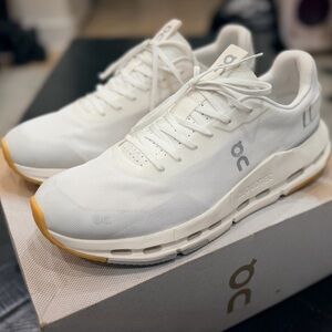On Running Men's Cloudnova Form 2, White and Tan Sneakers. NWT!